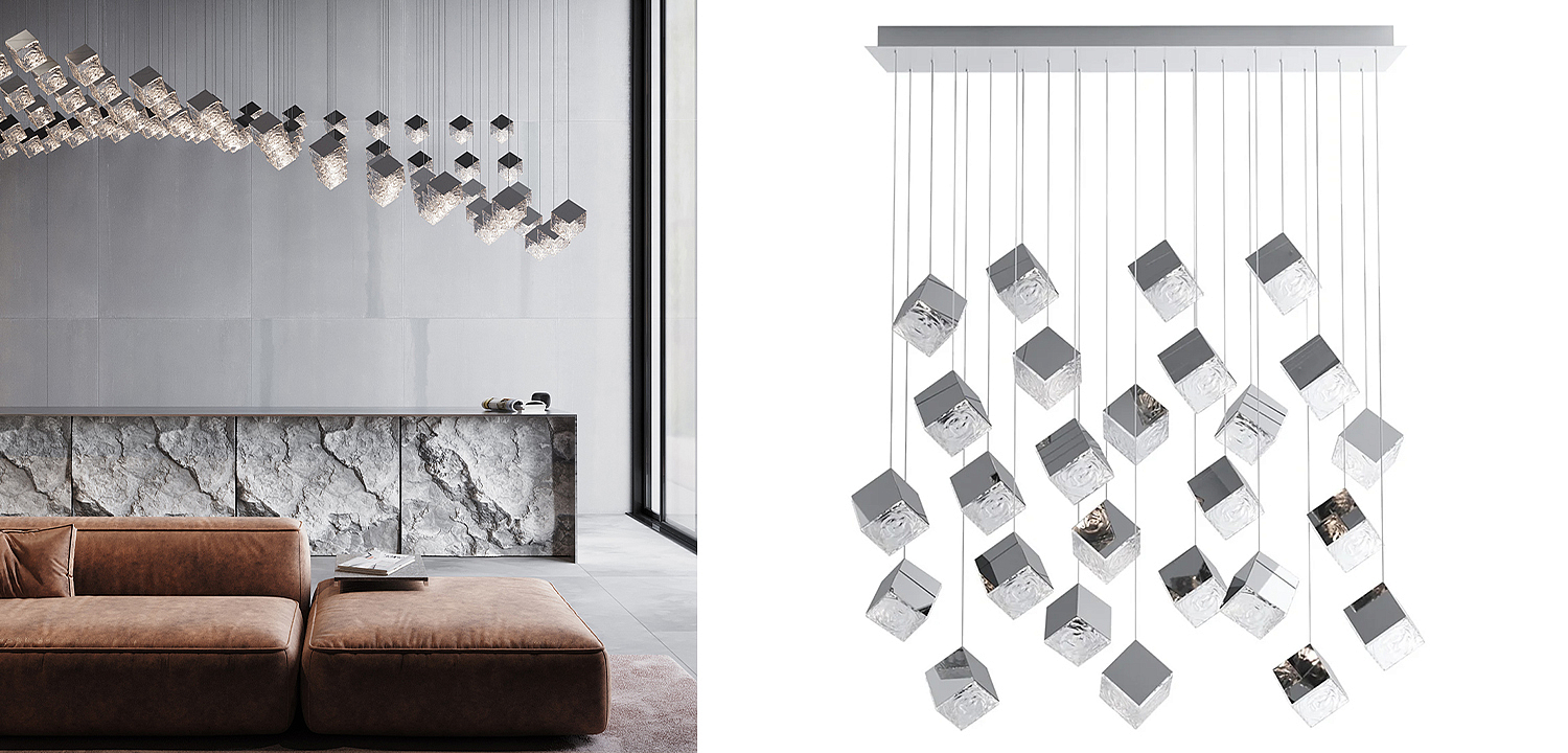 Люстра Pyrite Chrome 26 Rectangle Люстра Pyrite Chrome 26 Rectangle - Loft-Concept в Перми