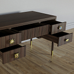 Письменный стол с 4-мя ящиками Elsa Dreams Walnut варинант исполнения - 3 | Loft Concept в Перми