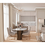 Торшер с белым тканевым абажуром на мраморном основании Cconcise варинант исполнения - 3 | Loft Concept в Перми