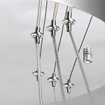 Люстра с тремя кольцами цвета хром и прозрачными хрустальными шарами по периметру Sacramento Transparent Balls Chandelier варинант исполнения - 10 | Loft Concept в Перми