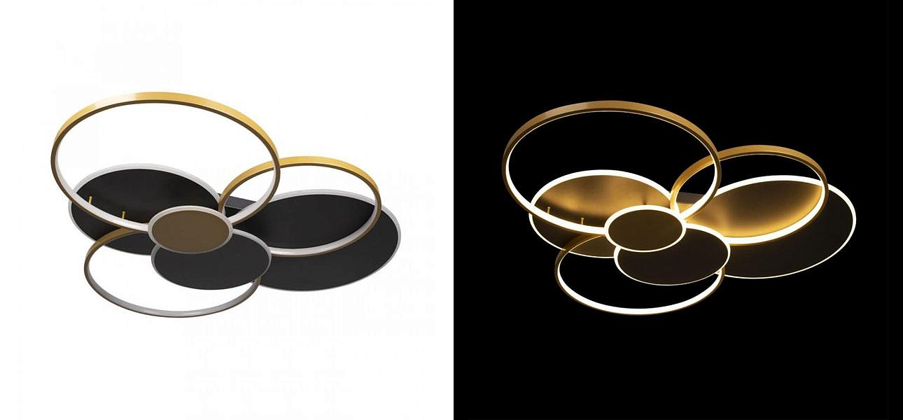 Потолочный светильник Black three rings Gold 100 см Потолочный светильник Black three rings Gold 100 см - Loft-Concept в Перми