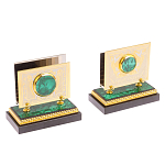 Настольный письменный набор из малахита с декором в виде лошади Leader Organizer варинант исполнения - 5 | Loft Concept в Перми