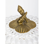 Конфетница прозрачная стеклянная на бронзовых ножках в виде морских коньков с крышкой в виде ракушки Eden Garden варинант исполнения - 2 | Loft Concept в Перми