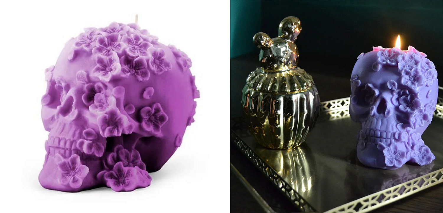 Свеча Purple Flowers Skull Свеча Purple Flowers Skull - Loft-Concept в Перми