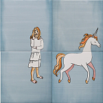 Плитка с узором Девочка единорог варинант исполнения - 1 | Loft Concept в Перми