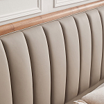 Кровать двуспальная с мягким изголовьем Moon Walnut Bed варинант исполнения - 8 | Loft Concept в Перми