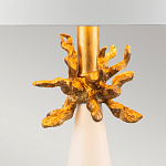 Настольная лампа с декоративным элементом золотого цвета и цилиндрическим абажуром из папье-маше светлого оттенка Flambeau варинант исполнения - 2 | Loft Concept в Перми