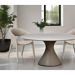 Стол обеденный круглый мраморный на бежевом основании Valedmir варинант исполнения - 6 | Loft Concept в Перми