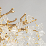 Люстра подвесная золотого цвета с декоративными ветвями и прозрачными рельефными подвесками FAIRYTREE Light варинант исполнения - 6 | Loft Concept в Перми