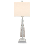 Настольная лампа с прямоугольным тканевым абажуром на белом мраморном основании Silver Threads варинант исполнения - 2 | Loft Concept в Перми