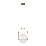 Подвесной светильник с белым плафоном в форме шара в арочной подвеске Hinkley варинант исполнения - 10 | Loft Concept в Перми