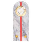 Часы погон МВД подарочные настольные из натурального камня Мрамор Military Clock варинант исполнения - 10 | Loft Concept в Перми
