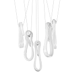 Подвесной светильник белого цвета с 6-ю изогнутыми плафонами Flow Loop варинант исполнения - 1 | Loft Concept в Перми