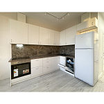 Угловой кухонный гарнитур белый и столешница под мрамор Gene Kitchen Set варинант исполнения - 5 | Loft Concept в Перми