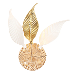 Бра с декоративными белыми и золотыми листьями на текстурном основании Wintery flovers варинант исполнения - 2 | Loft Concept в Перми