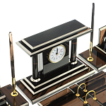 Настольный письменный набор с часами из природного камня обсидиана Team leader варинант исполнения - 5 | Loft Concept в Перми