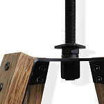 Барный стул со спинкой и металлической подставкой на 4-х деревянных ножках Зеленый Велюр Vendramin Chair варинант исполнения - 6 | Loft Concept в Перми