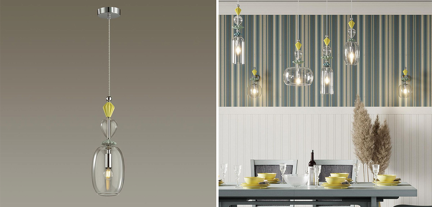 Подвесной светильник Iris Glas hanging lamp candy B chrome Подвесной светильник Iris Glas hanging lamp candy B chrome - Loft-Concept в Перми