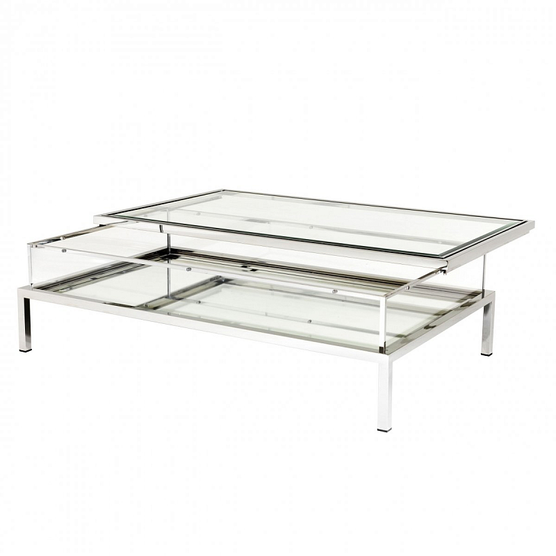 Журнальный стол Eichholtz Coffee Table Harvey Rectangular Нержавеющая сталь Прозрачное Стекло Журнальный стол Eichholtz Coffee Table Harvey Rectangular Нержавеющая сталь Прозрачное Стекло в Перми | Loft Concept