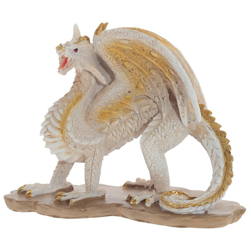 Декоративная статуэтка Дракон Dragon Beige Gold Statuette Бежевый Золотой в Перми | Loft Concept 