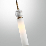 Подвесной светильник с цилиндрическим матовым плафоном и декоративным шаром из камня Orb Essence варинант исполнения - 5 | Loft Concept в Перми