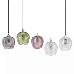 Подвесной светильник каскадный с 5-ю фактурными стеклянными плафонами Cascade with Relief Lampshades варинант исполнения - 3 | Loft Concept в Перми