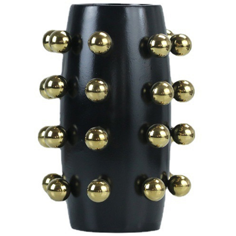 Ваза Molecule Vase Gold Black Черный Золотой в Перми | Loft Concept 