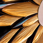 Зеркало-солнце в раме золотого и черного цвета Rays of Peace варинант исполнения - 2 | Loft Concept в Перми