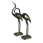 Статуэтка бронзовая пара Журавли синие Bronze Birds варинант исполнения - 1 | Loft Concept в Перми