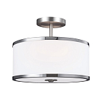 Потолочный светильник с цилиндрическим плафоомн из опалового матового стекла с металлическим обручем Feiss варинант исполнения - 1 | Loft Concept в Перми