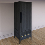 Узкий Шкаф Primo с 2 выдвижными ящиками Черный дуб варинант исполнения - 3 | Loft Concept в Перми