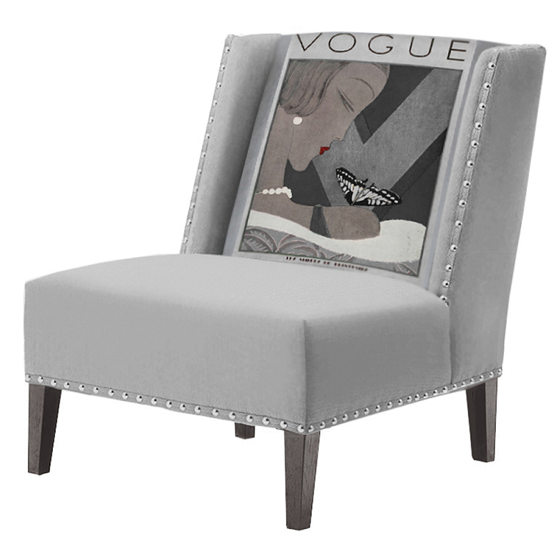 FUN Armchair  Vogui II Gray Дизайнерское кресло с цветным принтом Серый в Перми | Loft Concept 