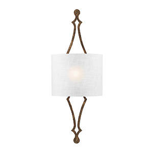 Бра с цилиндрическим тканевым абажуром белого цвета Feiss