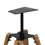 Барный стул со спинкой и мягкой обивкой с ромбами на 4-х деревянных ножках Бежевый Велюр Ava Charm варинант исполнения - 6 | Loft Concept в Перми