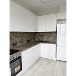 Угловой кухонный гарнитур белый и столешница под мрамор Gene Kitchen Set варинант исполнения - 2 | Loft Concept в Перми