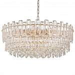 Круглая люстра с хрустальными подвесками на золотистом каркасе Gorgeous Crystal Light варинант исполнения - 9 | Loft Concept в Перми