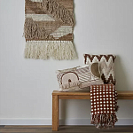 Чехол на подушку с вышивкой в виде геометрических узоров Beige Calista Rect варинант исполнения - 6 | Loft Concept в Перми