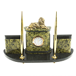 Настольный письменный набор из змеевика и бронзы с декором в виде льва Successful Leader варинант исполнения - 1 | Loft Concept в Перми