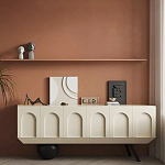 Дизайнерский комод с фактурным фасадом и чёрной ножкой в форме шара Samanta варинант исполнения - 4 | Loft Concept в Перми