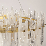 Люстра круглая с прозрачными стержнями разной длины Textured Glass Chandelier варинант исполнения - 7 | Loft Concept в Перми