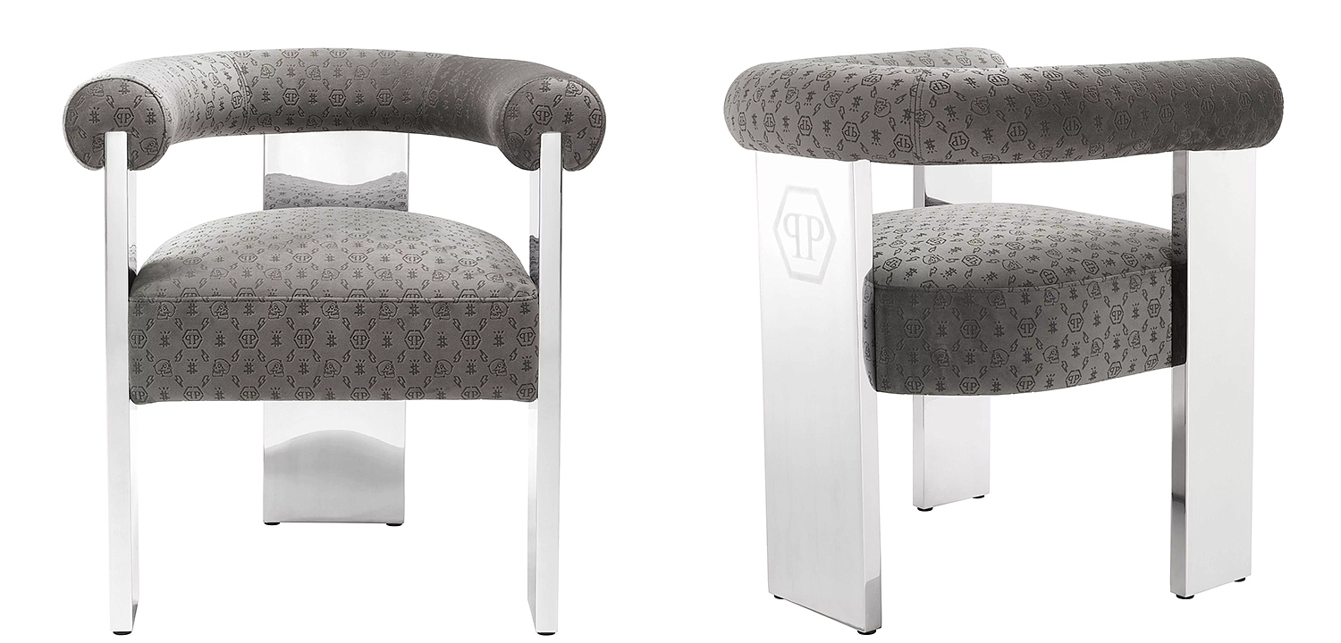 Стул Philipp Plein Dining Chair Icon Grey Стул Philipp Plein Dining Chair Icon Grey - Loft-Concept в Перми
