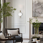 Бра с золотым основанием и белым плафоном в форме шара Bubble варинант исполнения - 6 | Loft Concept в Перми