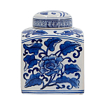 Ваза с крышкой в китайском стиле Oriental Blue & White Ornament Vases варинант исполнения - 2 | Loft Concept в Перми
