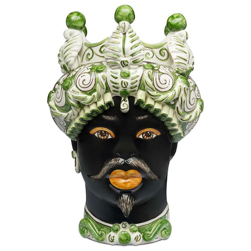 Ваза Ваза Vase Moro Man Medium Leaves Dark Green Черный Зеленый Белый Ваза Ваза Vase Moro Man Medium Leaves Dark Green Черный Зеленый Белый в Перми | Loft Concept