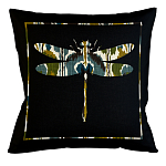 Подушка декоративная стрекоза сине-зелёный орнамент Ikat Pattern варинант исполнения - 1 | Loft Concept в Перми