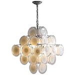 Люстра  с каскадом из круглых декоративных элементов  White Clear Glass Chandelier варинант исполнения - 1 | Loft Concept в Перми