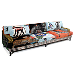 Большой Трехместный Диван с цветным принтом Qalakabusha Large Sofa варинант исполнения - 3 | Loft Concept в Перми