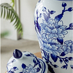 Ваза с крышкой и синим цветочным узором Blue & White Ornament  варинант исполнения - 6 | Loft Concept в Перми