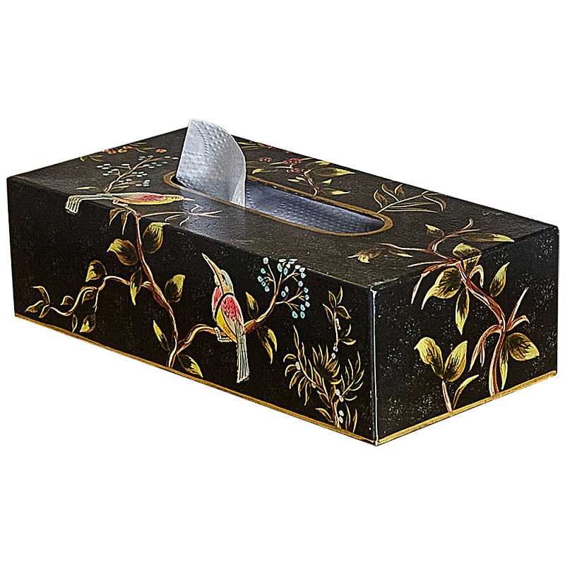 Салфетница в стиле Шинуазри Chinoiserie Garden Tissue Box Черный Мульти Салфетница в стиле Шинуазри Chinoiserie Garden Tissue Box Черный Мульти в Перми | Loft Concept