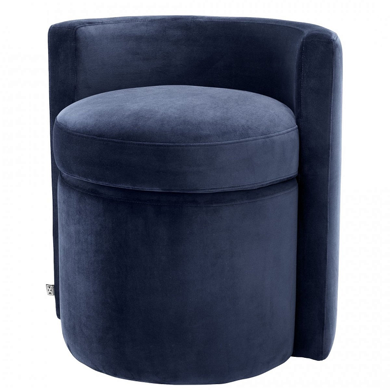 Кресло Eichholtz Stool Arcadia midnight blue Темно-синий Кресло Eichholtz Stool Arcadia midnight blue Темно-синий в Перми | Loft Concept